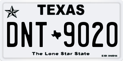 TX license plate DNT9020
