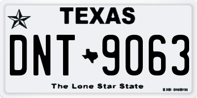 TX license plate DNT9063