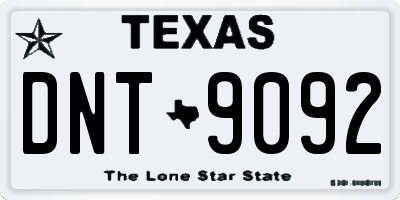 TX license plate DNT9092