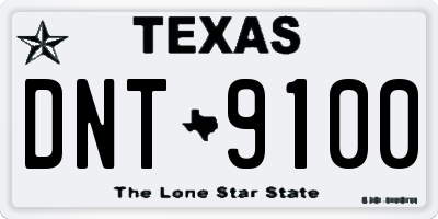 TX license plate DNT9100