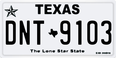 TX license plate DNT9103