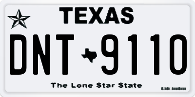 TX license plate DNT9110
