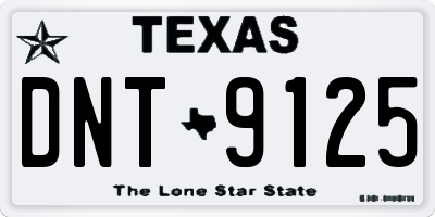 TX license plate DNT9125