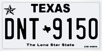 TX license plate DNT9150