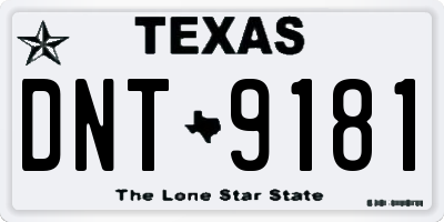 TX license plate DNT9181