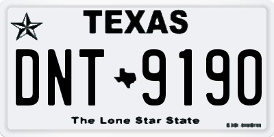 TX license plate DNT9190