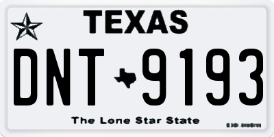 TX license plate DNT9193