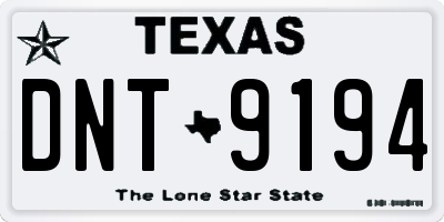 TX license plate DNT9194