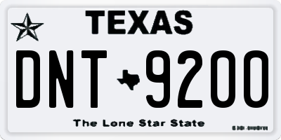 TX license plate DNT9200