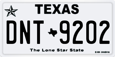 TX license plate DNT9202