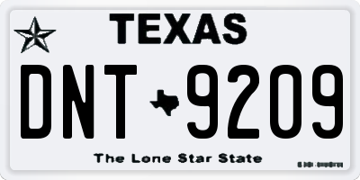 TX license plate DNT9209