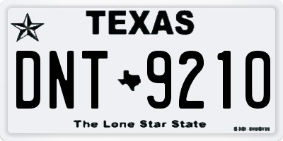 TX license plate DNT9210