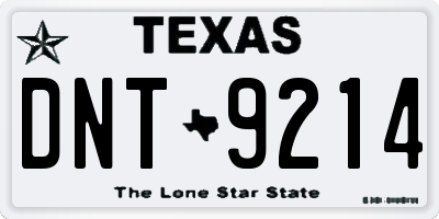 TX license plate DNT9214