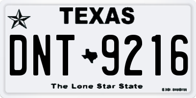 TX license plate DNT9216