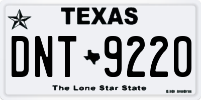 TX license plate DNT9220