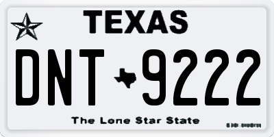 TX license plate DNT9222
