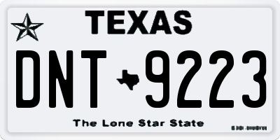 TX license plate DNT9223