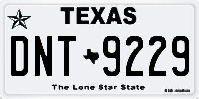 TX license plate DNT9229