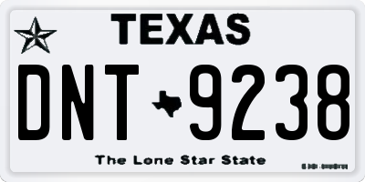 TX license plate DNT9238