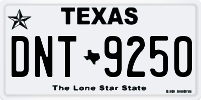 TX license plate DNT9250