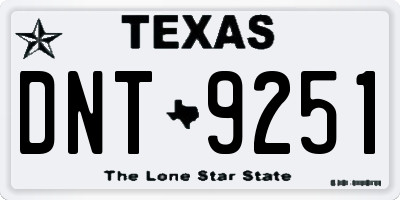 TX license plate DNT9251