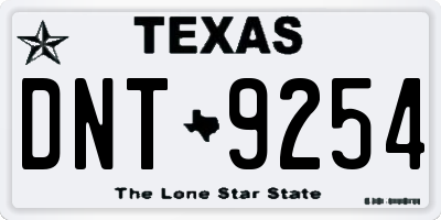 TX license plate DNT9254