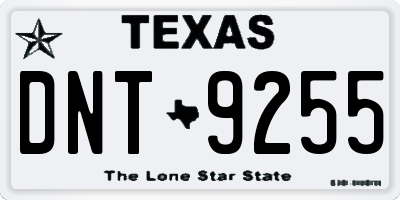 TX license plate DNT9255