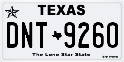 TX license plate DNT9260
