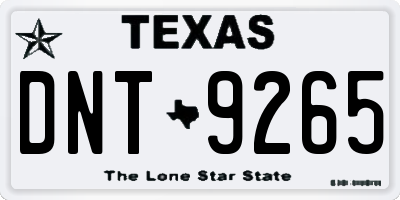 TX license plate DNT9265