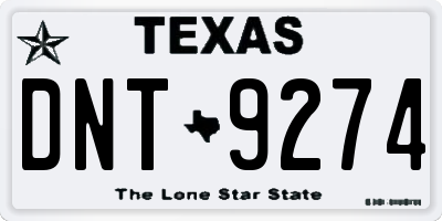 TX license plate DNT9274