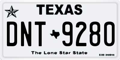 TX license plate DNT9280