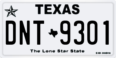 TX license plate DNT9301