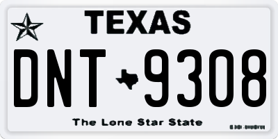 TX license plate DNT9308