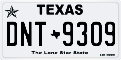 TX license plate DNT9309