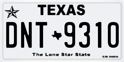TX license plate DNT9310