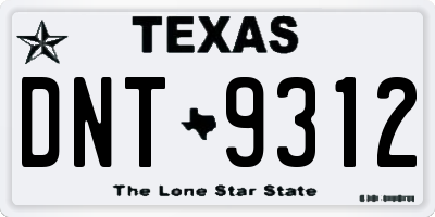 TX license plate DNT9312