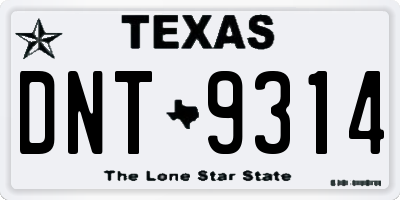 TX license plate DNT9314