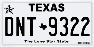TX license plate DNT9322