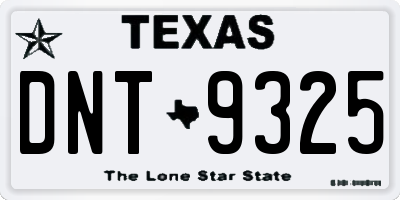 TX license plate DNT9325
