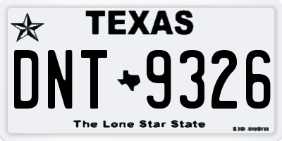 TX license plate DNT9326
