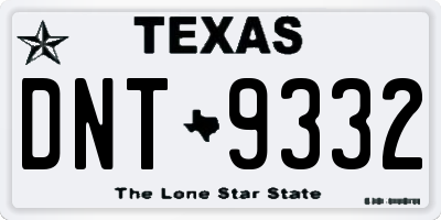 TX license plate DNT9332