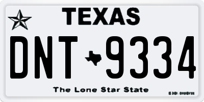 TX license plate DNT9334
