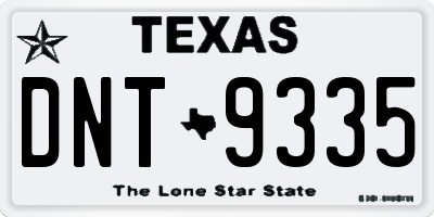 TX license plate DNT9335