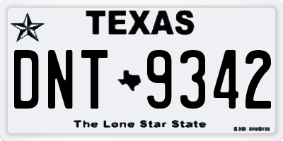 TX license plate DNT9342