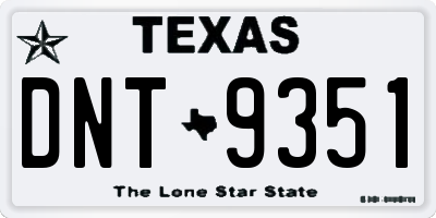 TX license plate DNT9351