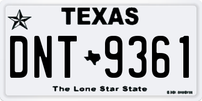 TX license plate DNT9361