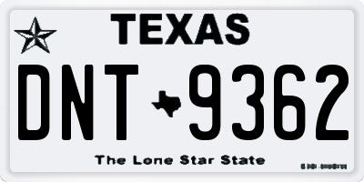 TX license plate DNT9362