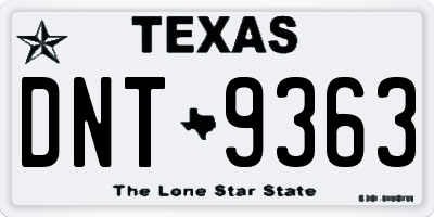 TX license plate DNT9363