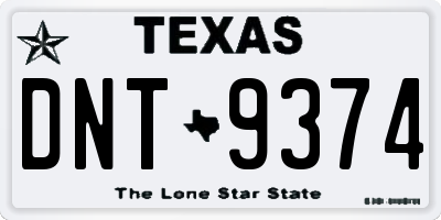 TX license plate DNT9374