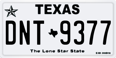TX license plate DNT9377